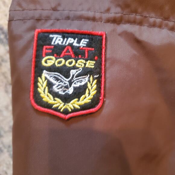 Triple F.A.T. Goose Brown Down Bomber Jacket Real Fur Hood Size M - Picture 3 of 11